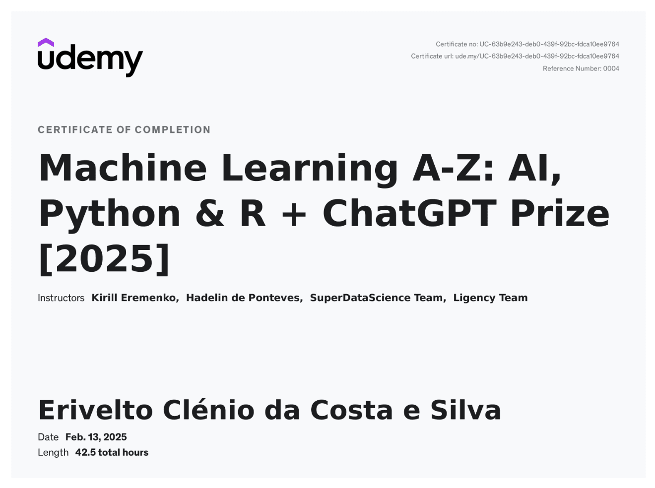 Machine Learning A-Z: AI, Python & R + ChatGPT Prize[2025]